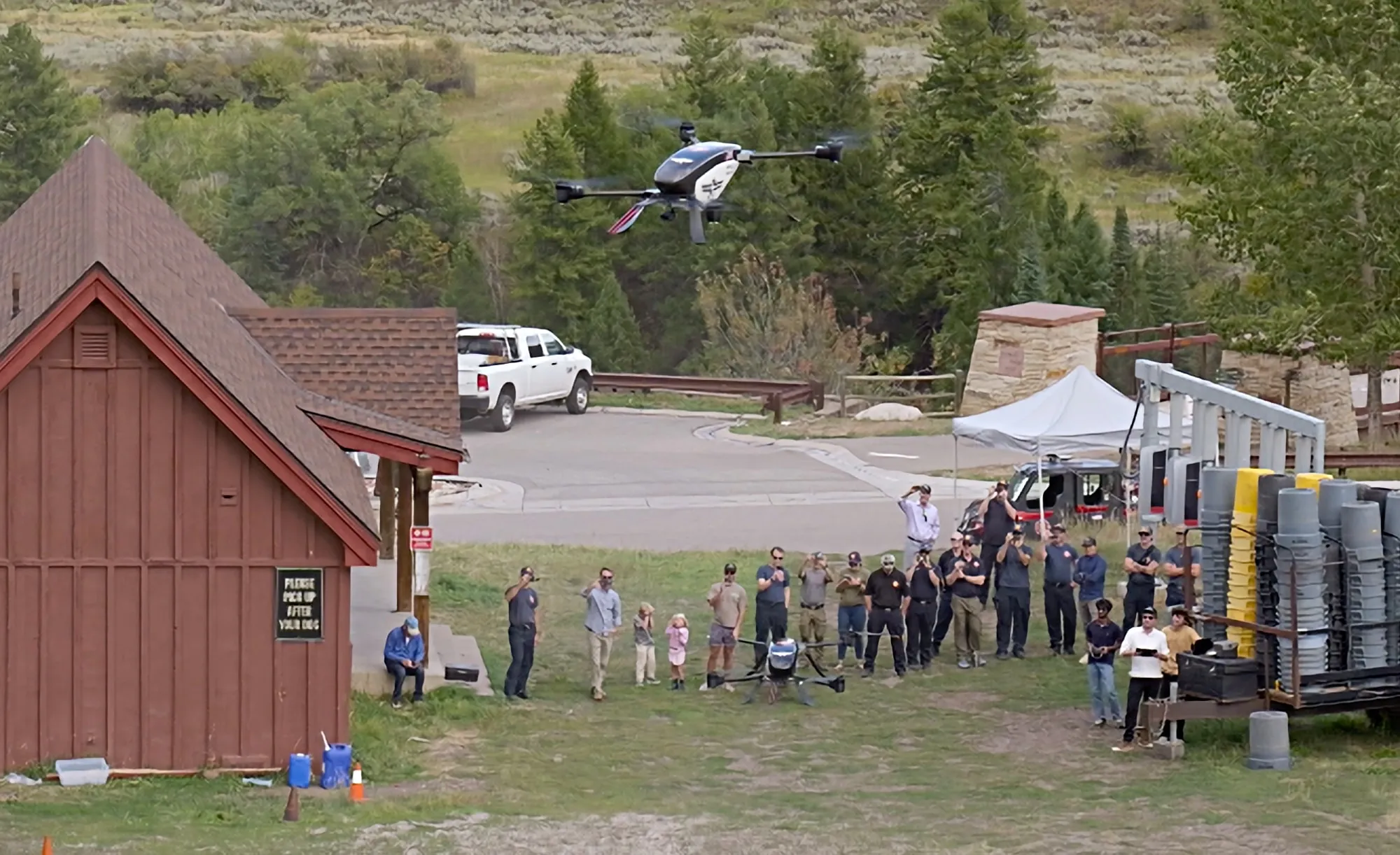 Aerial vehicle flying in Aspen