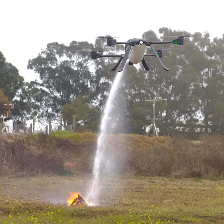 Aerial dispense onto a fire
